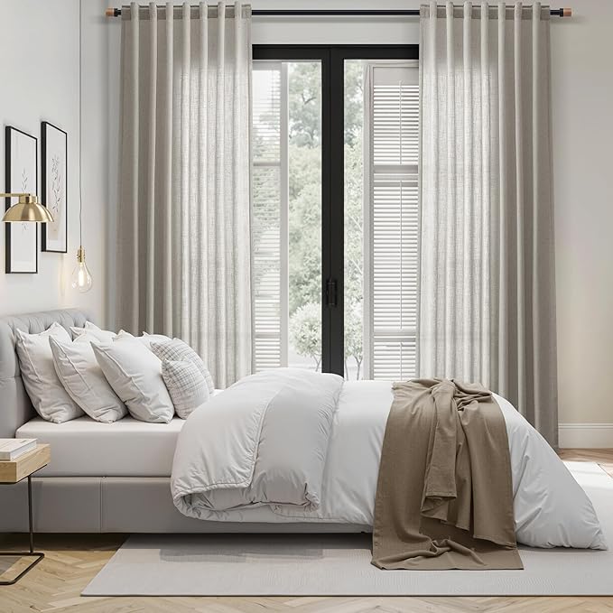 Silver Grey Linen Curtains 120 Inch Extra Long - Image 7
