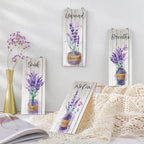 Gerrii 4 Pcs Lavender Bathroom Decor Purple Wall Art 10 x 4 in,Lavender