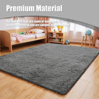 8x10 Fluffy Area Rugs for Living Room, Shag Area Rug for Bedroom, Deep Grey - Image 7