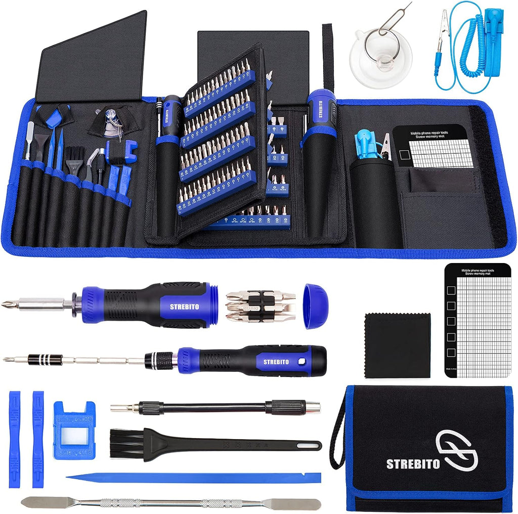 STREBITO 191-Piece Multi-Bit Screwdriver, Precision Screwdriver Set(Blue)