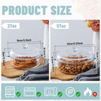 Maxcheck 2 Pcs Glass Casserole Dish with Lid, 0.8L/1.7L Round Bakeware Set