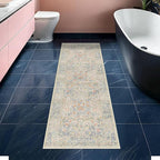 Hazo Haus Non Slip Beige Blue Hallway Runner Rug - Image 8