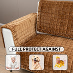 Couch Cover Sectional Couch Covers Non Slip Sofa Covers Washable for 3 Cushion Couch L Shaped Couch Protector Sofa Slipcovers for Kids Dogs Pets,Velvet,Coffee,36''x63''(Only 1 Piece)