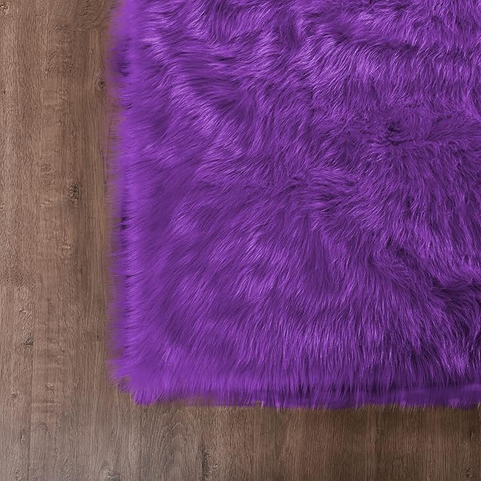 Goolela Purple Area Rug 6x9 Fluffy Fuzzy Furry Shag Carpet - Image 6