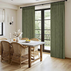 MIULEE Olive Green Pinch Pleated Thick Linen Curtains 108 Inches Long 2 Panels - Image 3