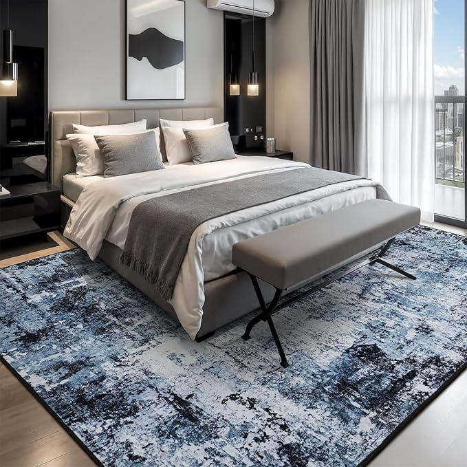 Rugflix 5x7 Area Rugs for Living Room, Washable Large Rug Stain-Resistant Low - Image 2