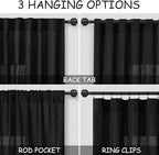 Black Linen Curtains 120 inch Extra Long - Image 4