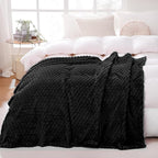 Black Throw Blanket 50"×70" inches Gifts by Puncuntex