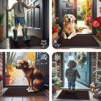 Smiry Front Door Mat Outside Entrance, Heavy Duty Natural Rubber Doormat - Image 7