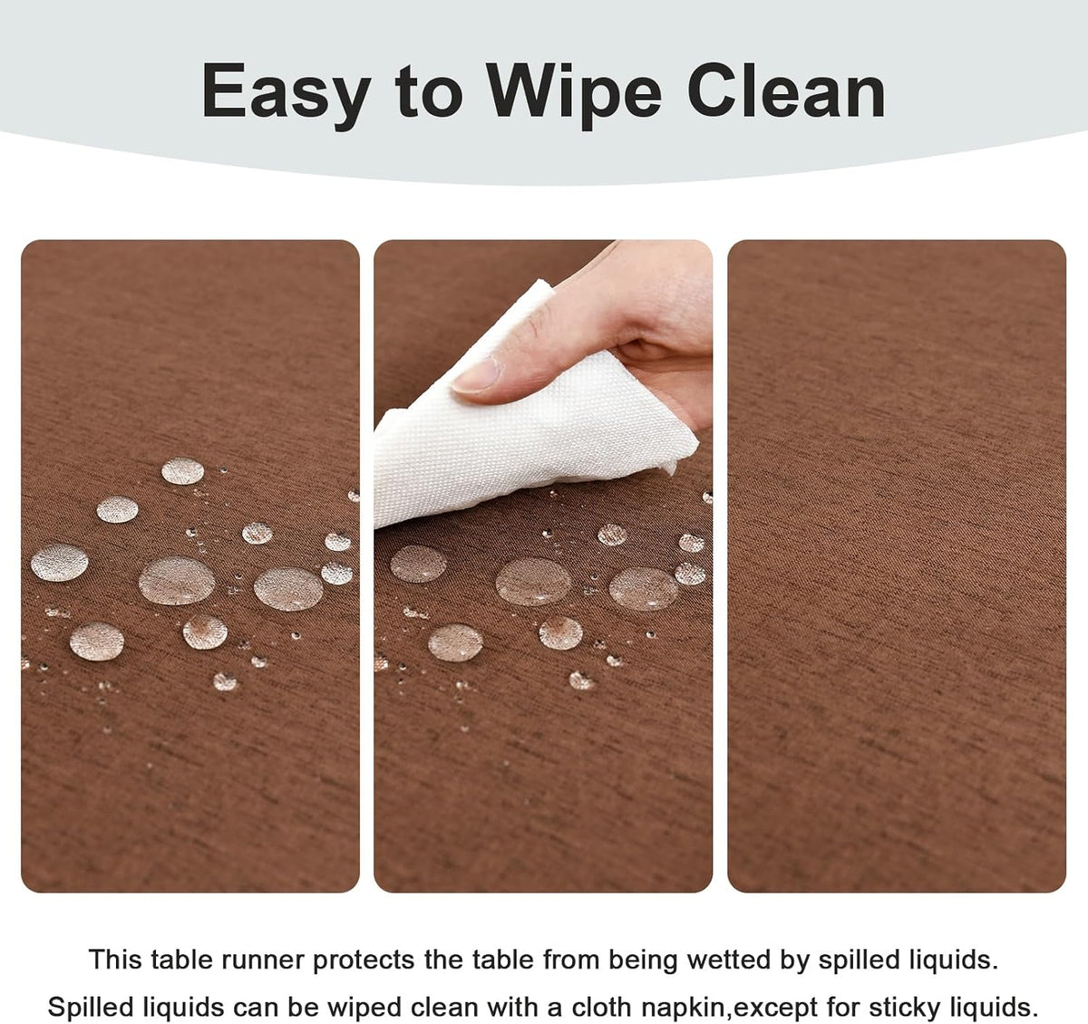Wolkemer 2 Pack Farmhouse Brown Table Runners 48 Inches Water Resistant