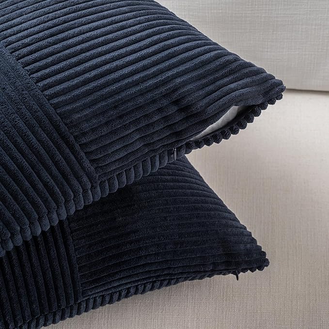 Fancy Homi 2 Packs Navy Blue Lumbar Decorative Throw Pillow Covers 16x28 Inch - Image 4