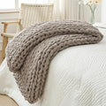 Bigacogo Chunky Knit Throw Blanket by Bigacogo