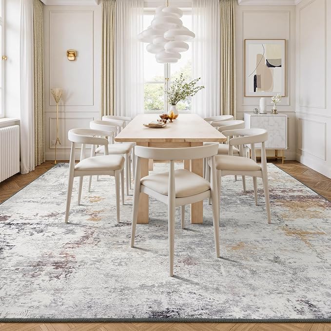 Rugflix 5x7 Area Rugs for Living Room, Washable Large Rug Stain-Resistant Low - Image 3