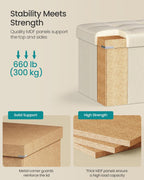 SONGMICS 43.3 Inches Folding Storage Ottoman Bench, Load 660 lb