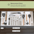 Silverware & Utensil Drawer Organizer, 18-33 in, White Bamboo