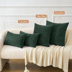 MIULEE Pack of 2 Green Throw Pillow Covers 18x18 Inch Soft Chenille Pillow - Image 5
