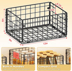 X-cosrack Metal Wire Basket Pantry Baskets Foldable Cabinet Organizers with Handles-6 Pack-12"x9"x6", Food Storage Freezer Organizer Bins for Kitchen Bathroom Laundry Closet Garage - Patent Design