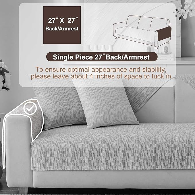 Soft Waterproof Chenille Cover Washable, Non Slip Sectional Sofa Covers - Image 2