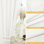 LAMIT Ivory White Linen Curtains 72 inches Long - Image 7