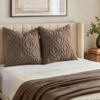 decorUhome Throw Pillow Covers 20x20 Inch Set of 2, Soft Plush Faux Wool Brown - Image 7