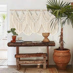 Macrame Wall Hanging Wedding Hanger Tassel Knotting Boho Decor 47"W*25"L