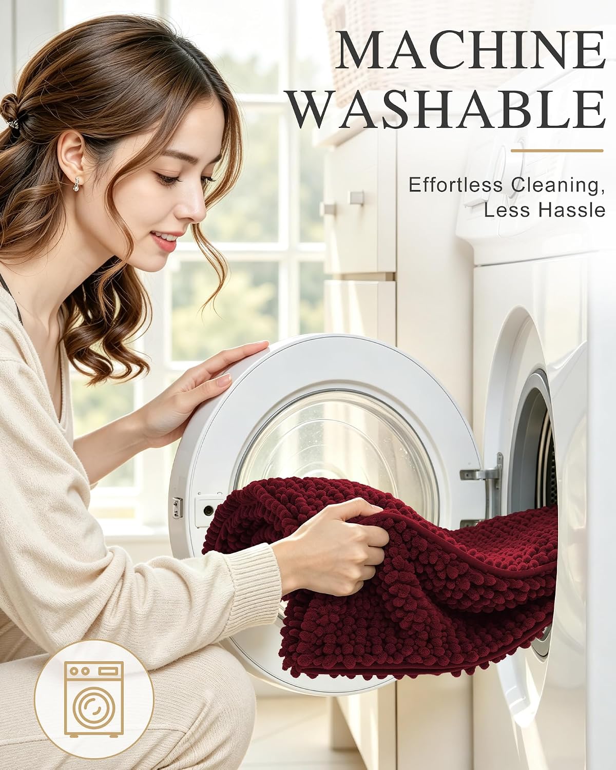 Smiry Thick Bathroom Rugs 24x16, Extra Soft Absorbent Chenille Bath Mat