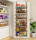 Mefirt Over The Door Pantry Organizer, Wall Mount Spice Rack 8-Tier Black
