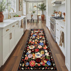 Black/Brown Rug for Hallways Kitchen Rug 2x8, Non Slip Washable Rugs by WelcometoBabovid