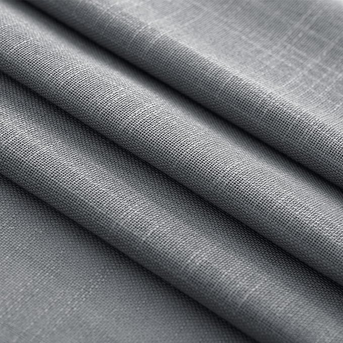 Dark Gray Curtains for Living Room Back Tab Modern Farmhouse Semi Sheer Gray - Image 6