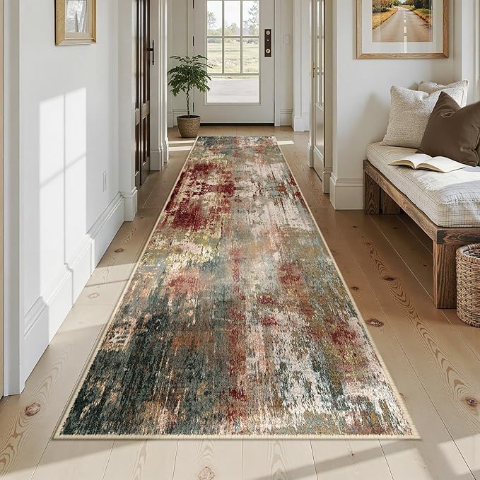 Washable Area Rugs 3x12 Non-Slip Modern Abstract Soft - Image 7