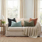 decorUhome Striped Decorative Throw Pillow Covers 18x18 Set of 2, Olive