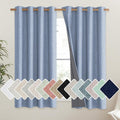 NICETOWN Stone Blue Vintage Linen 100% Blackout Curtains by NICETOWN