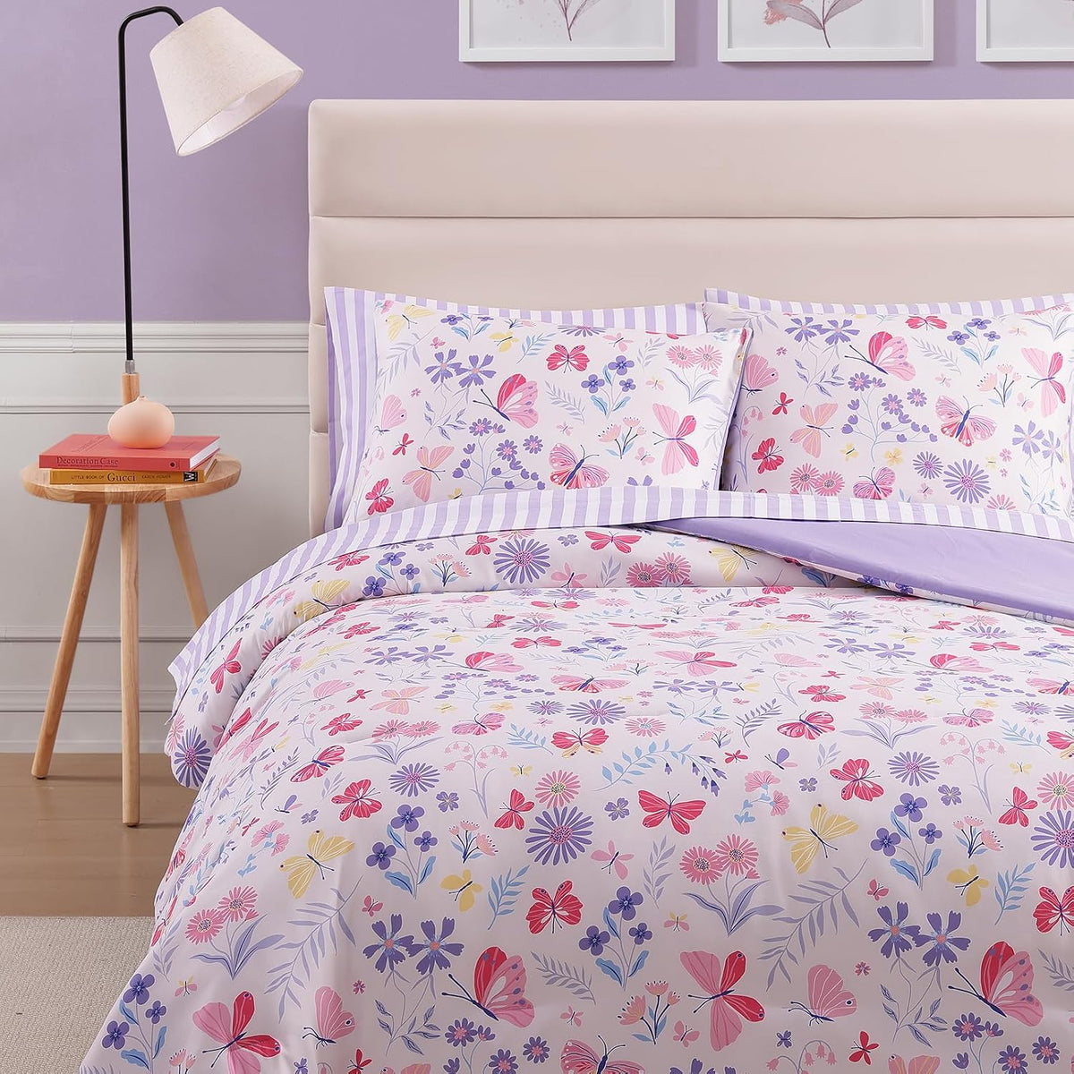 Twin Comforter Set with Sheets for Girls-5 Pieces Twin Bedding Sets Printed