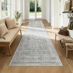 2x8 Washable Runner Rug: Moroccan Geometric Boho Rug Farmhouse Non Slip Stain by VECARF