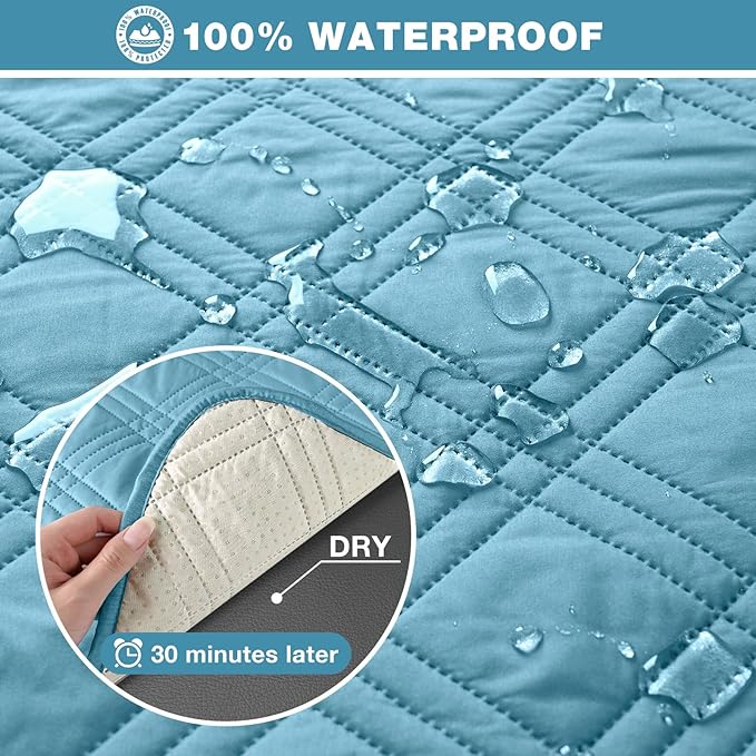 TAOCOCO 100% Waterproof Loveseat Recliner Cover, Non Slip Split Recliner Couch - Image 3