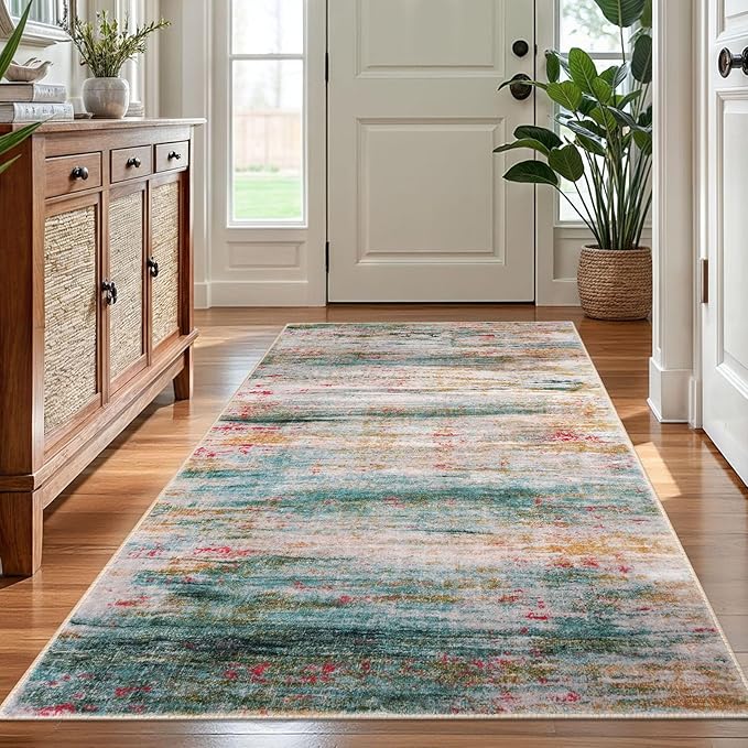 KOZYFLY Washable Area Rug 5x7 Modern Ombre Thin Rugs - Image 8