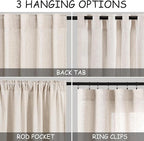 Nanspring 30 Inch Long Beige Curtains - Image 2