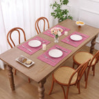 SHACOS Fabric Placemats Set of 4 Place Mats Machine Washable, Hot Pink