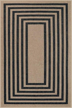 Lahome Enfys Modern Geometric Easy Jute Entryway Rug, 4x6 Black Washable Carpet - Image 8