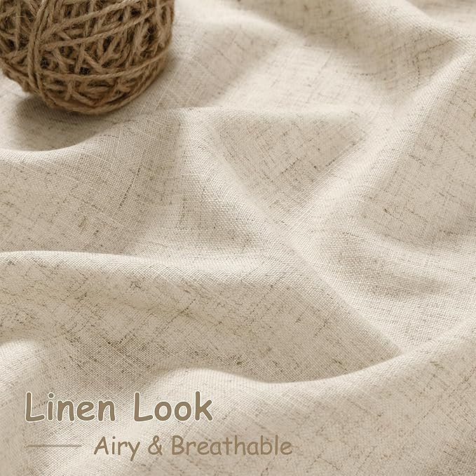 Beige Linen Curtain 96 inches Long - Image 3