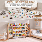 Toy Storage Organizer w Shelves, Bins, Stuffed Animal Storage & Organizer