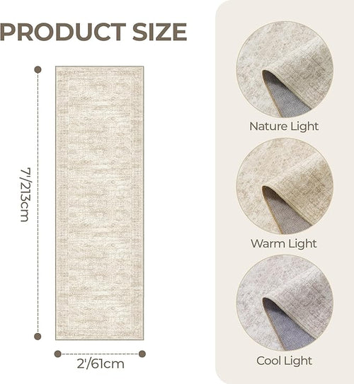 2x7 Runner Rug Non Slip, Thin Entryway Washable Rug - Image 2
