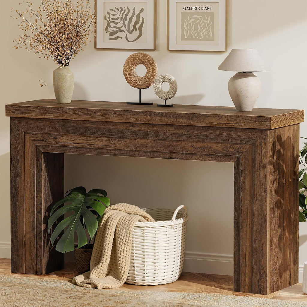 Huuger 54 Inch Entryway Table, Rectangular Console Table for Living Room
