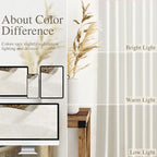 Cream Natural Linen Curtains 90 Inch Length 2 Panels Set - Image 4