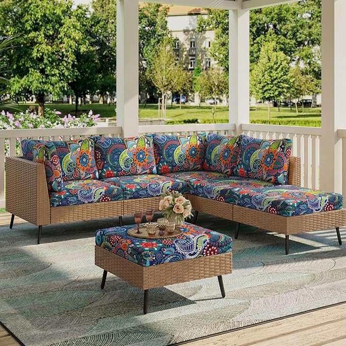 hyha Printed Couch Cushion Covers, Floral Sofa Covers Washable - Image 2