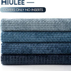 MIULEE Pack of 4 Couch Throw Pillow Covers 20x20 Inch Neutral Blue Soft - Image 6