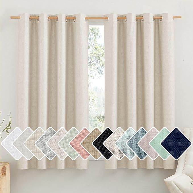 NICETOWN 100% Absolutely Blackout Linen Curtains by NICETOWN
