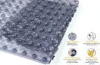 Bathtub Mat Non Slip with Suction Cups 15"x27" - Anti-Slip Shower Mat for Kids, Toddlers, and Seniors - Machine Washable Bath Tub Mat with Multiple Drainage Holes (Grey)
