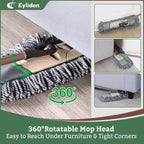 Eyliden Pro Dust Mop for Floor Cleaning, 3 Reusable Microfiber Thicker Pads