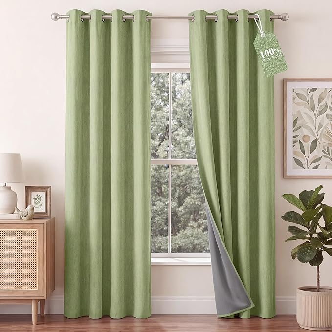 NICETOWN 100% Absolutely Blackout Linen Curtains by NICETOWN